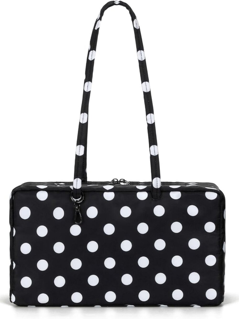 Nylon Polka Dots Bowler Bag Polka Dots Purse for Women Nylon Shoulder Bag Top Ha